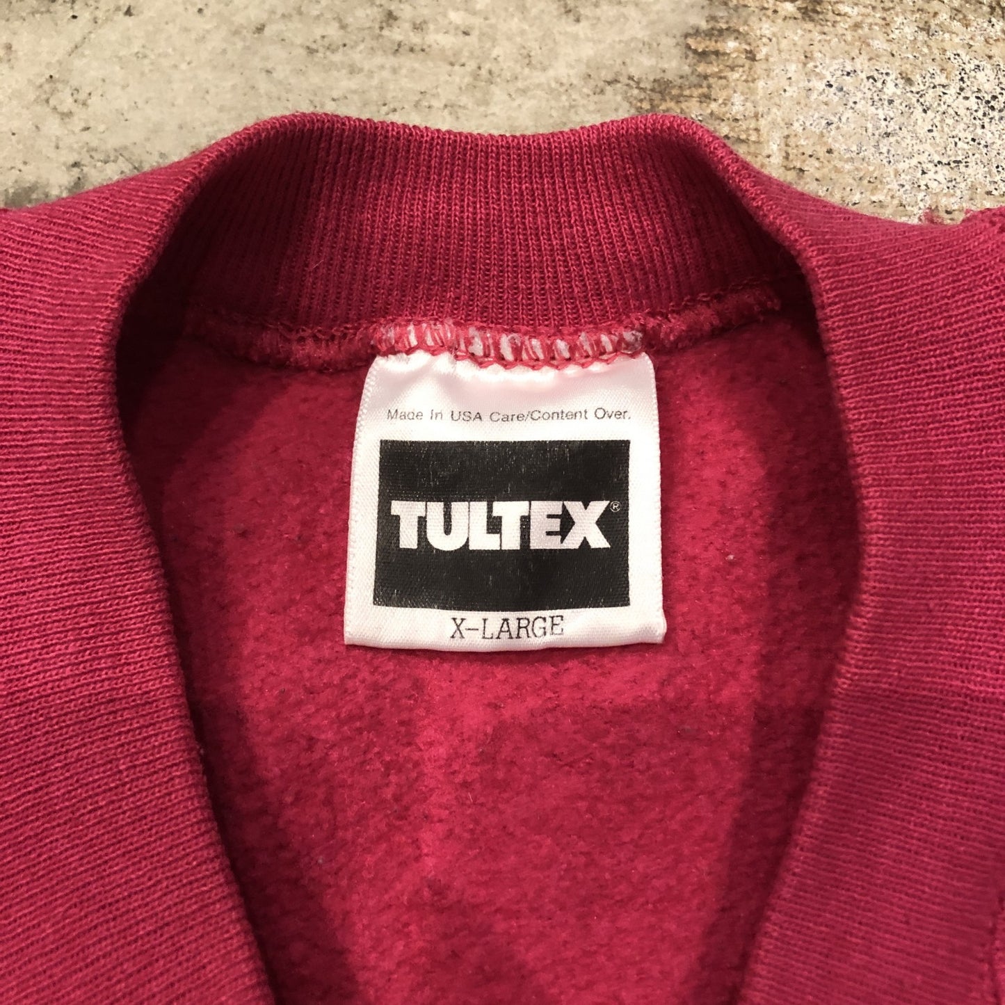 90s TULTEX USA製 無地ラグランスウェット ピンク XL