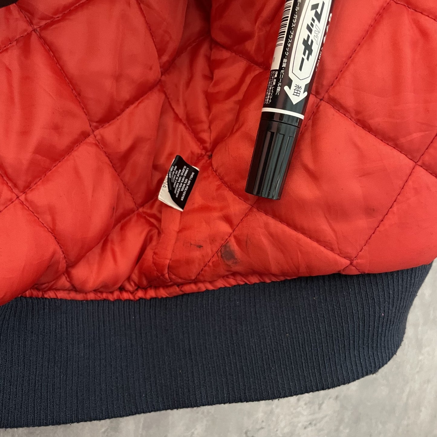 vintage 古着 ビンテージ NFL スタジャン フットボール 内側キルティング ネイビー