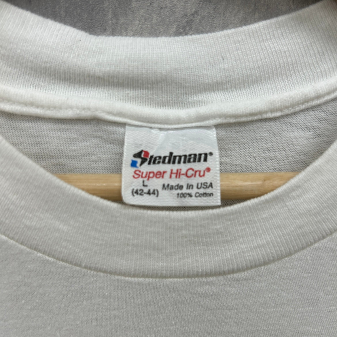 80s USA製 Stedman "Food fight!" ステッドマン フードファイト! Off the Leash 半袖 Tシャツ イラスト 古着 ビンテージ ホワイト L