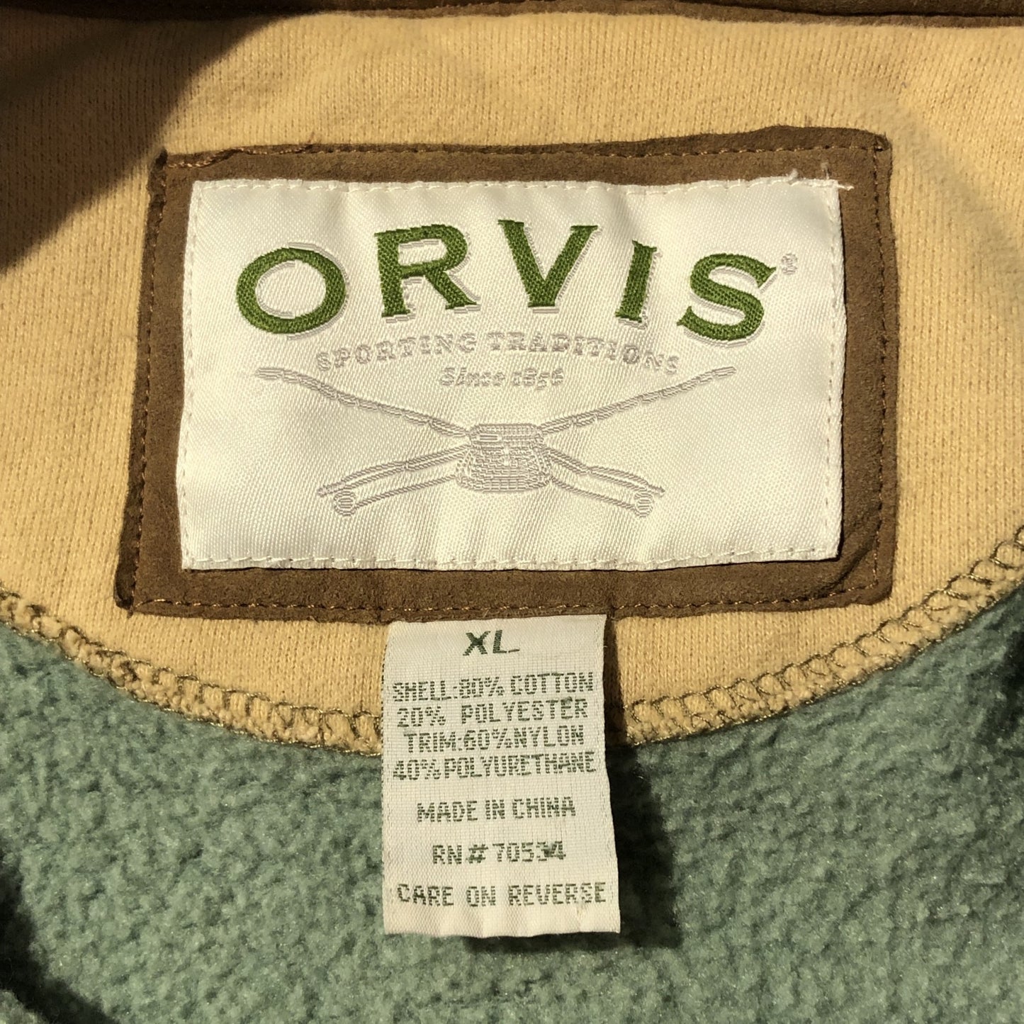 00s ORVIS ブランクハーフジップスウェット 黄緑 XL