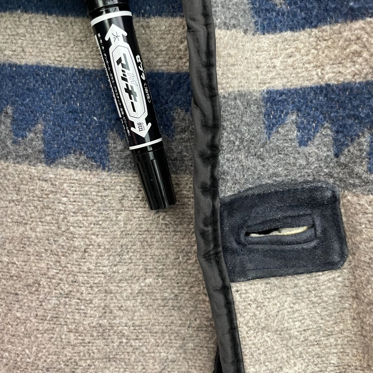 90s vintage 古着 ビンテージ 襟ボア くるみボタン 総柄レザー スウェード ウールジャケット カジュアル アメカジ