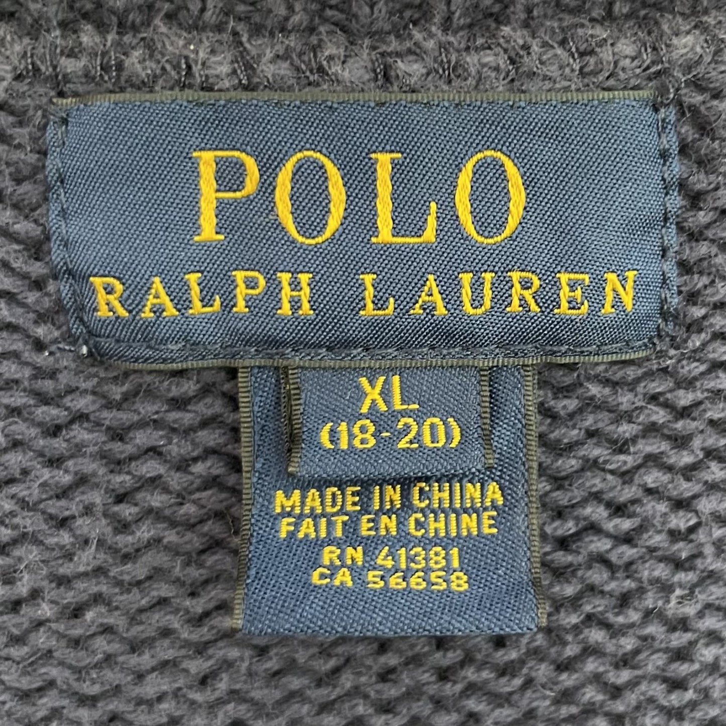 00s vintage 古着 ビンテージ ラルフローレン POLO RALPH LAUREN ニット フルジップ 刺繍ロゴ ラルフ ビックポニー