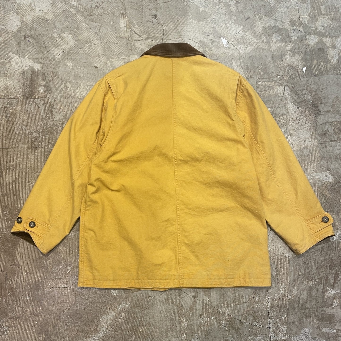 90s LANDS `END ハンティングジャケット イエロー M