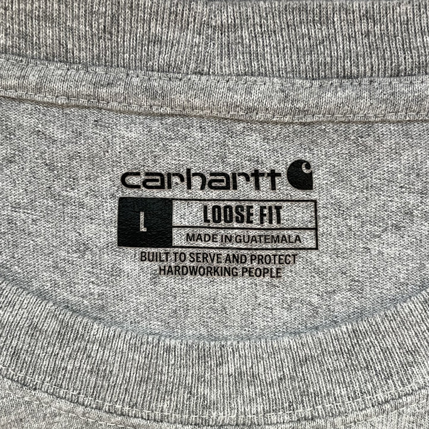00s vintage 古着 ビンテージ カーハート ロンT ワンポイントロゴポケット 袖プリント ストリート スケーター グレー