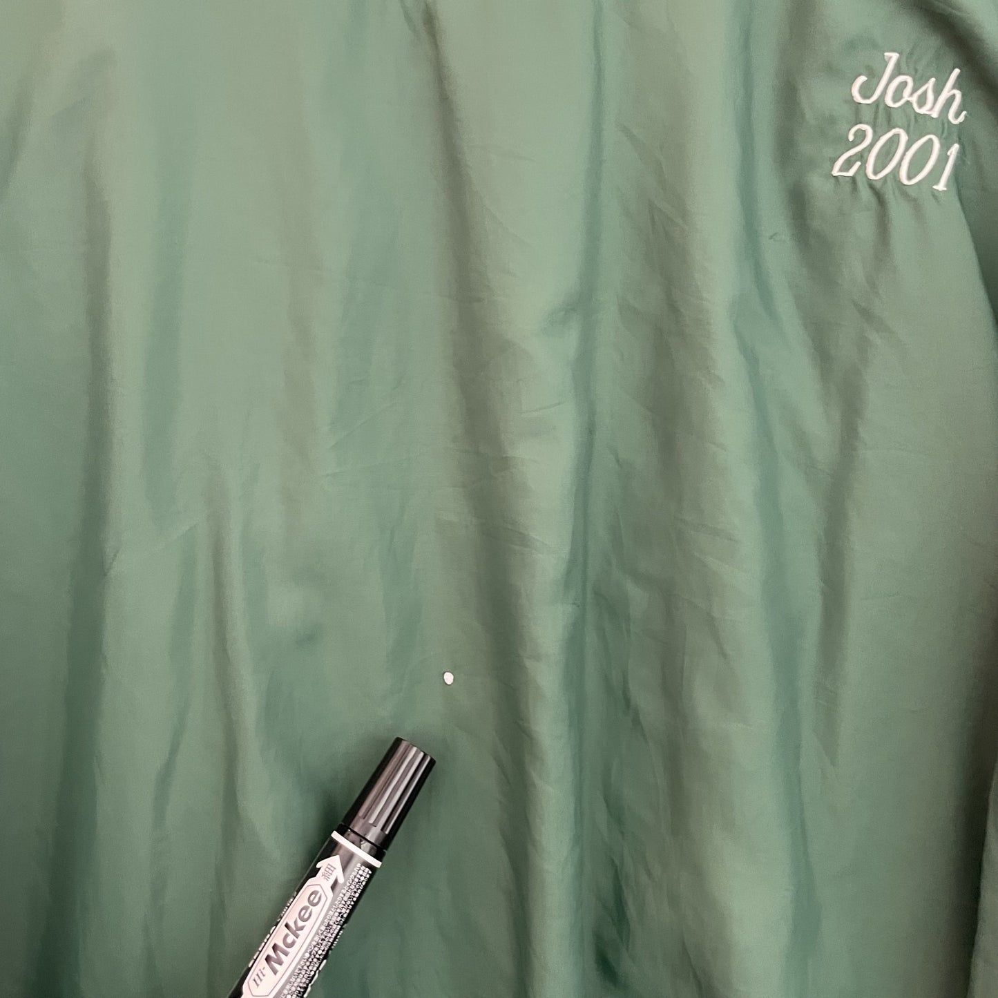 00s vintage 古着 ビンテージ プルオーバー ナイロンジャケット 刺繍 Vネック ボーダー オーバーサイズ