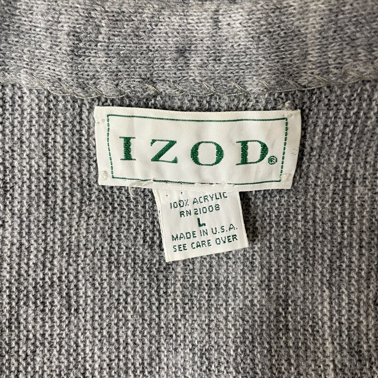 90s vintage 古着 ビンテージ IZOD USA製 アイゾッド アクリルカーディガン カジュアル