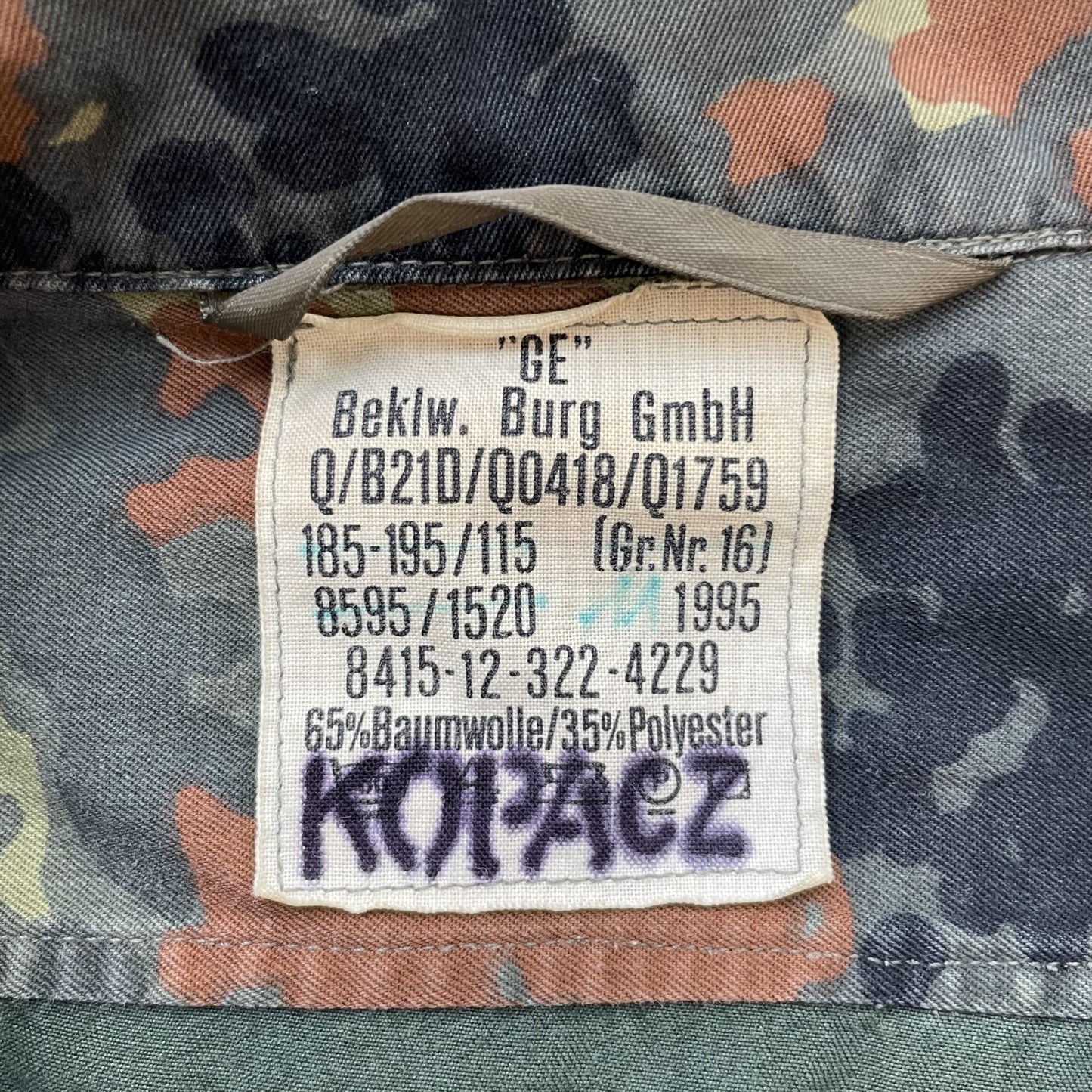 90s ドイツ軍 ミリタリー vintage 古着 ビンテージ フィールドジャケット 迷彩 1995年製