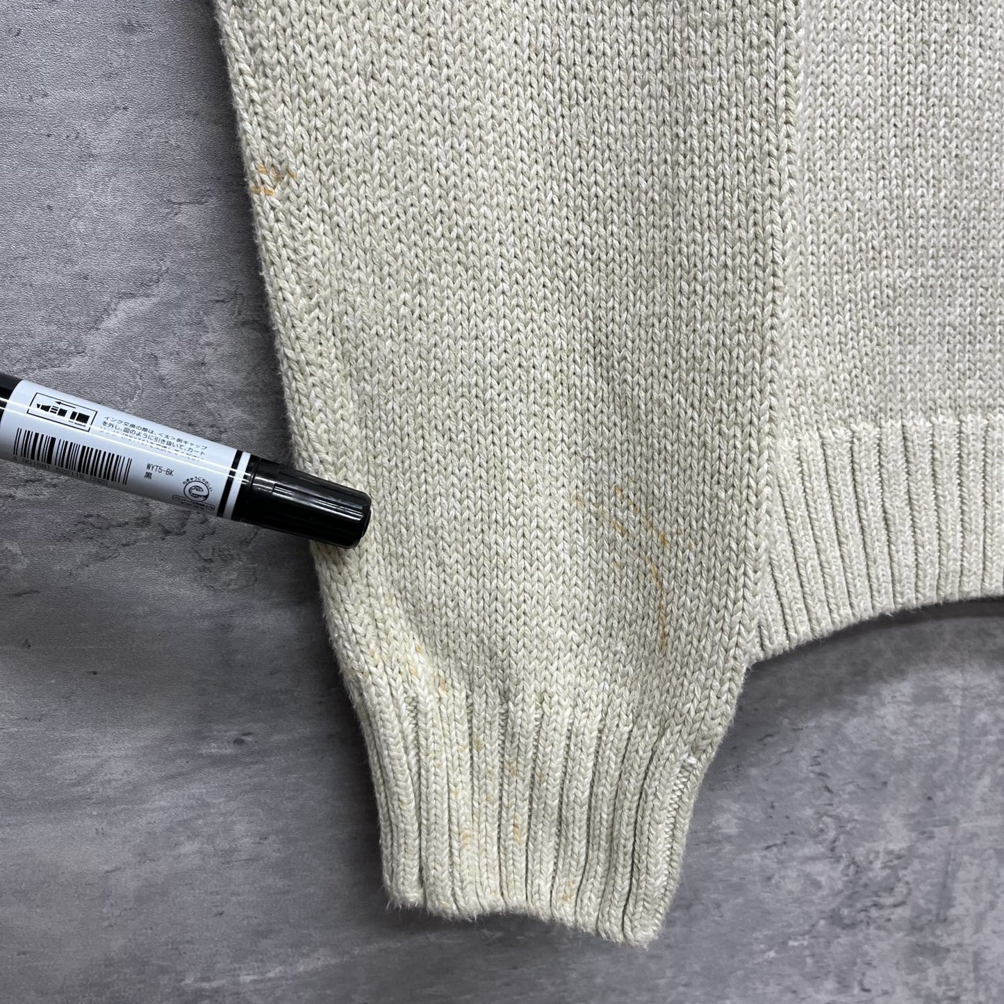 00s CHAPS チャップス ハーフ ボタンニット ホワイト エルボー パッチ 古着 vintage ビンテージ