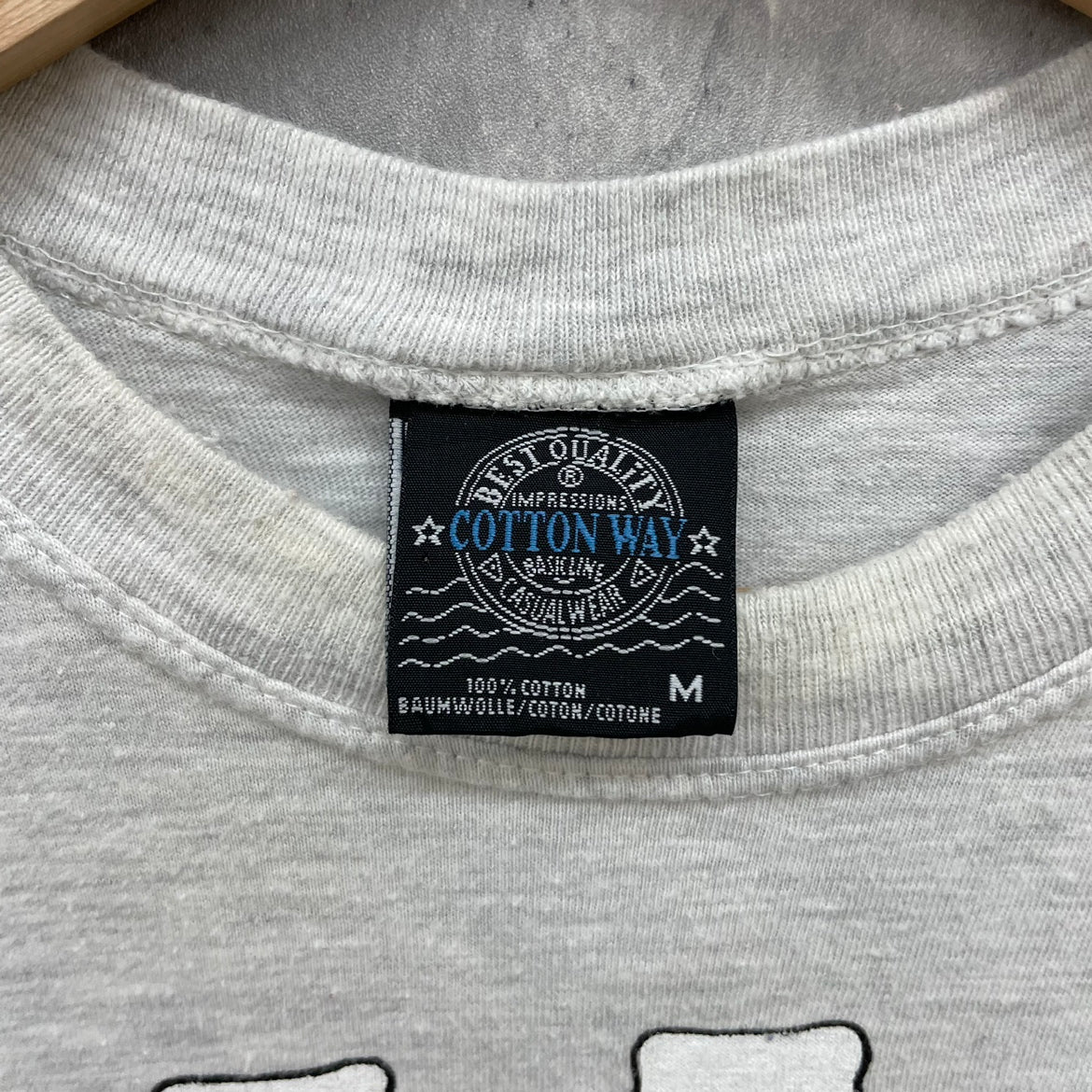 LOONEY TUNES タズマニアン・デビル 半袖 Tシャツ ビッグプリント ルーニーチューンズ 古着 ビンテージ グレー M