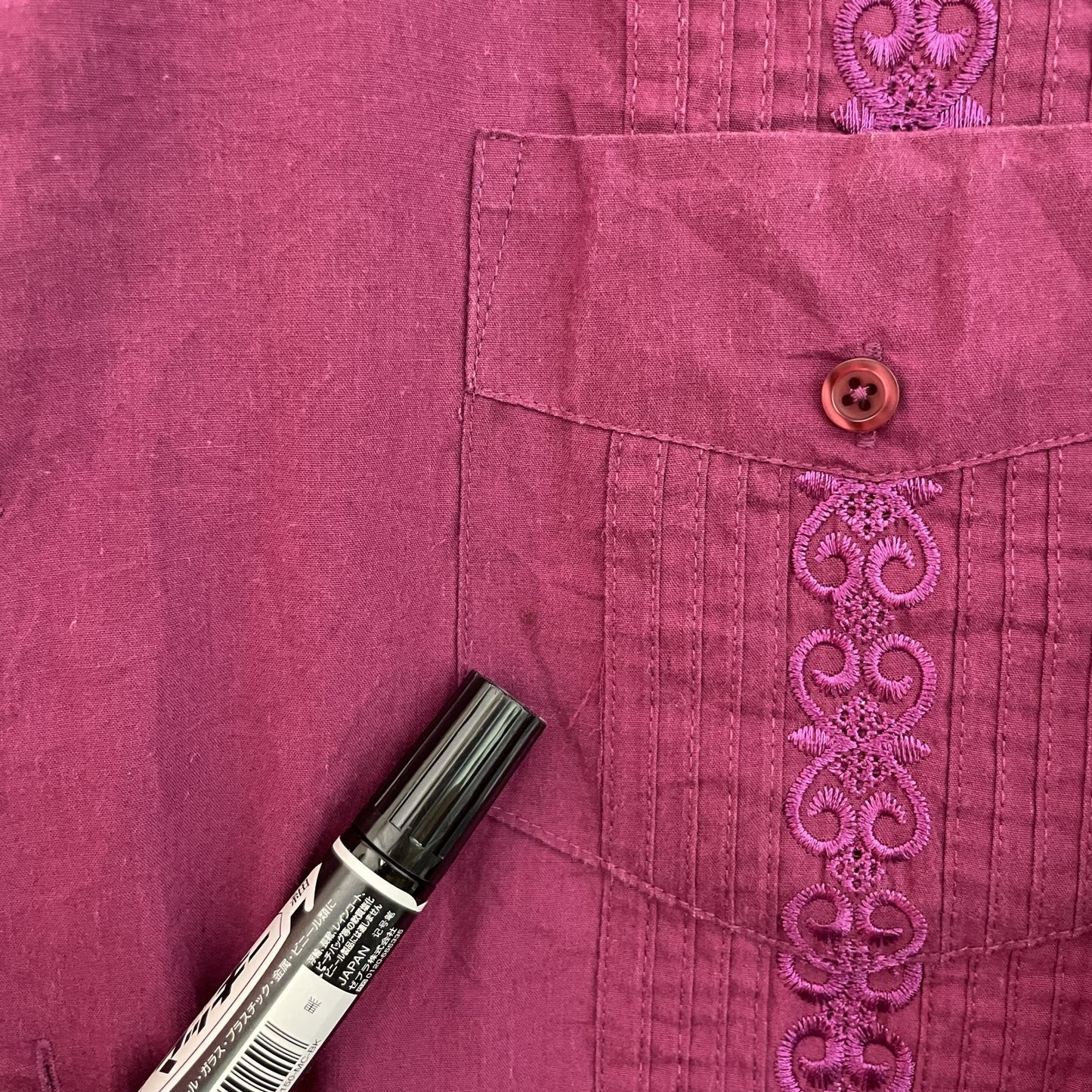 90s vintage 古着 ビンテージ 長袖シャツ キューバシャツ 刺繍ポケット Tropi Cool トロピクール