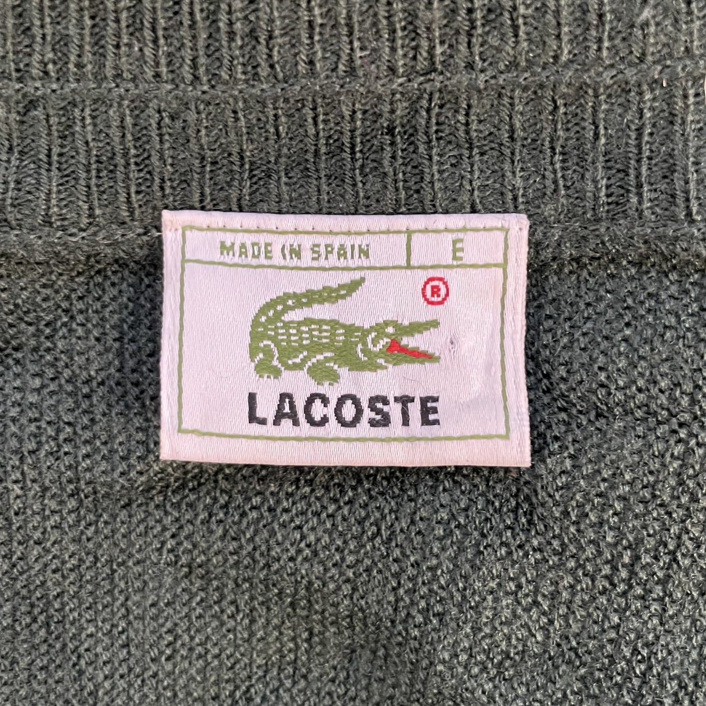 90s vintage 古着 ビンテージ ラコステ LACOSTE カーディガン アクリル ワンポイント ワッペン