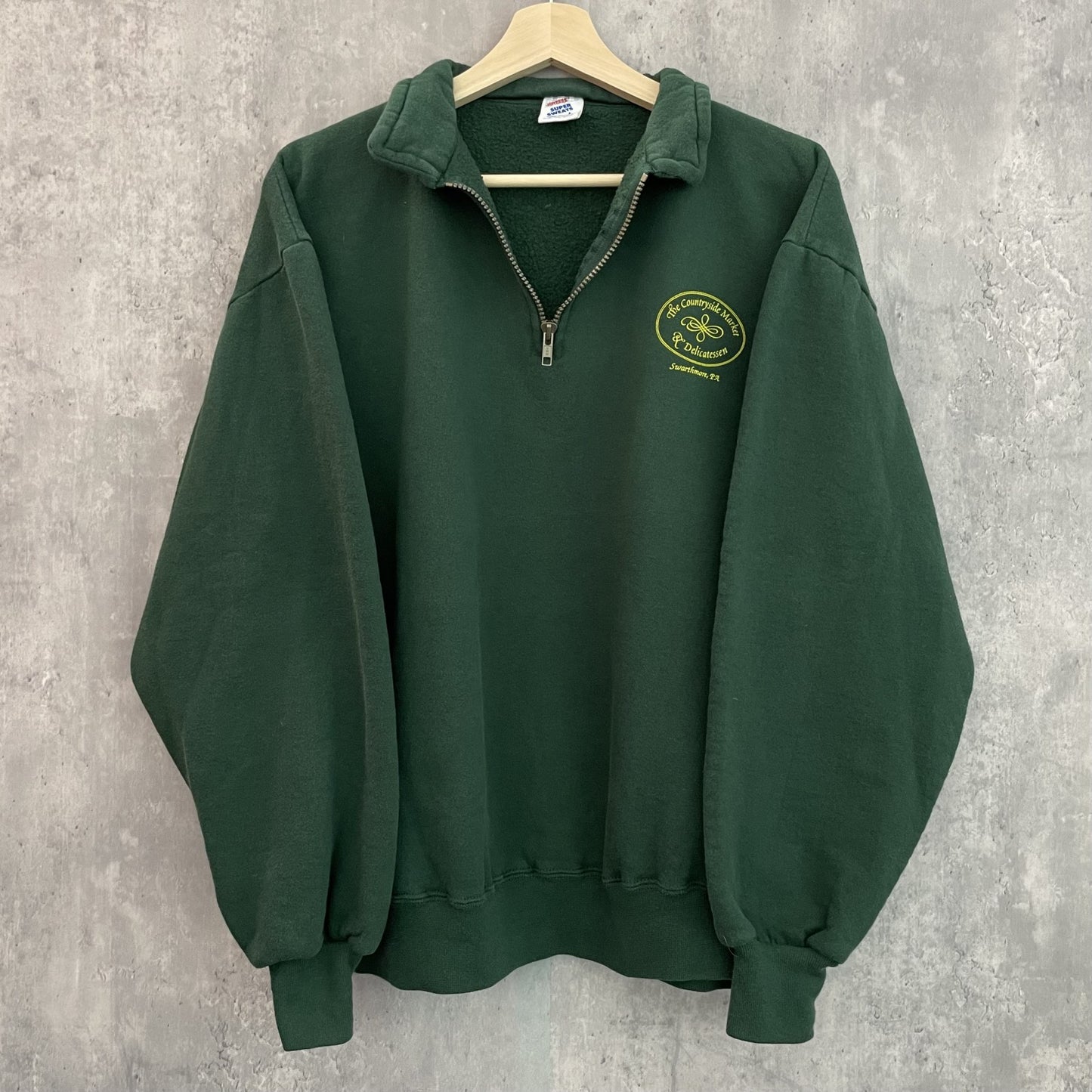 90s vintage 古着 ビンテージ USA製 ジャージーズ JERZEES ハーフジップ スウェット ワンカラー