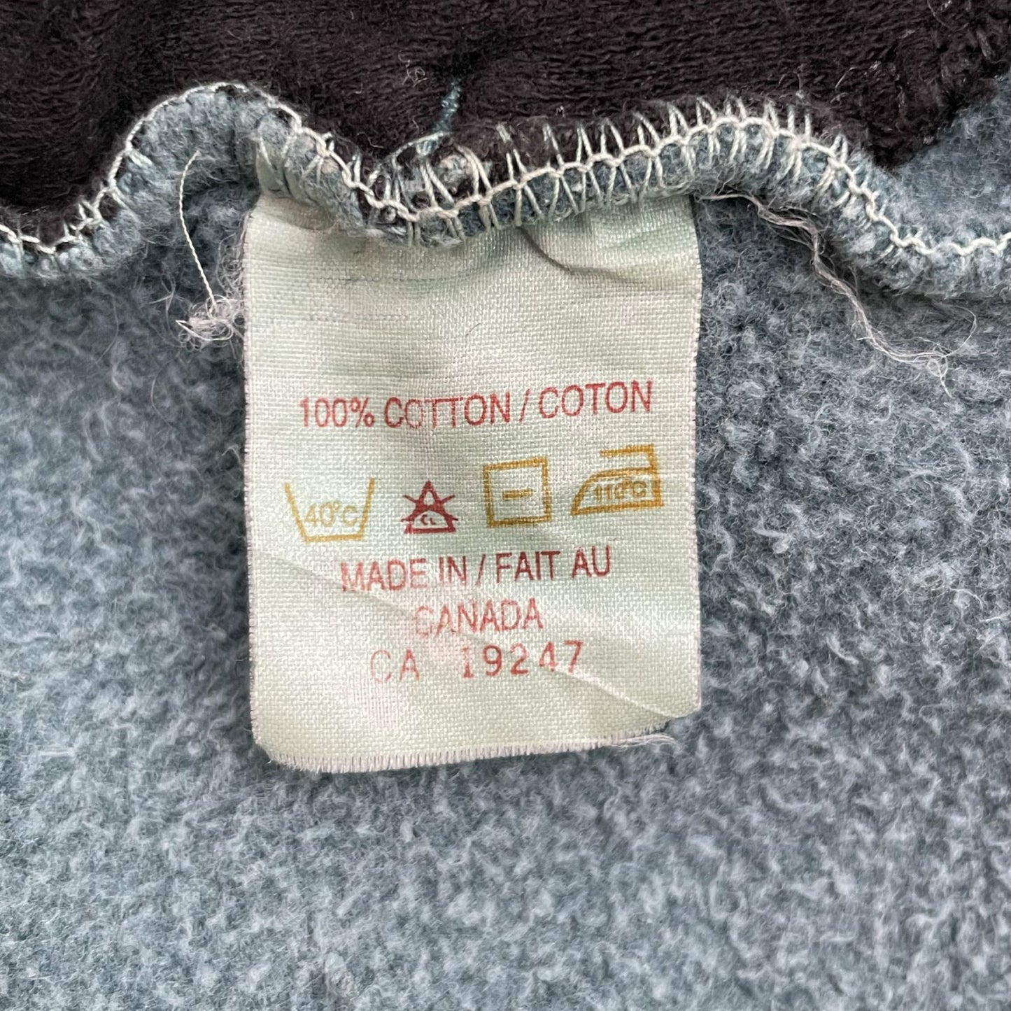 90s vintage 古着 ビンテージ カナダ製 TICLIO ハーフジップ スウェット 肉厚 ツートンカラー 無地