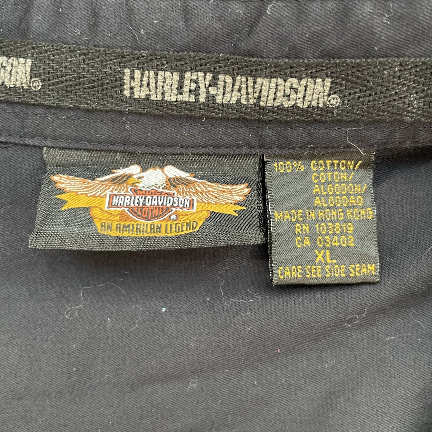 00s vintage 古着 ビンテージ ハーレーダビッドソン HARLEY-DAVIDSON 長袖シャツ ワークシャツ 無地 バイカー
