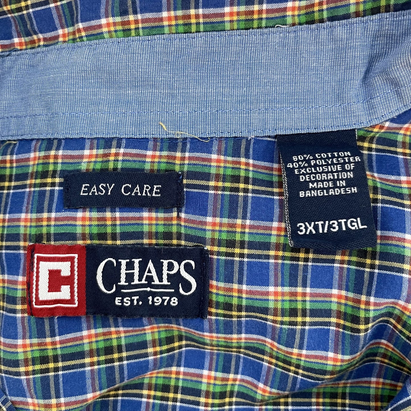 00s vintage 古着 ビンテージ チャップス CHAPS ワンポイント刺繍 チェック柄 ロングスリーブ 長袖シャツ