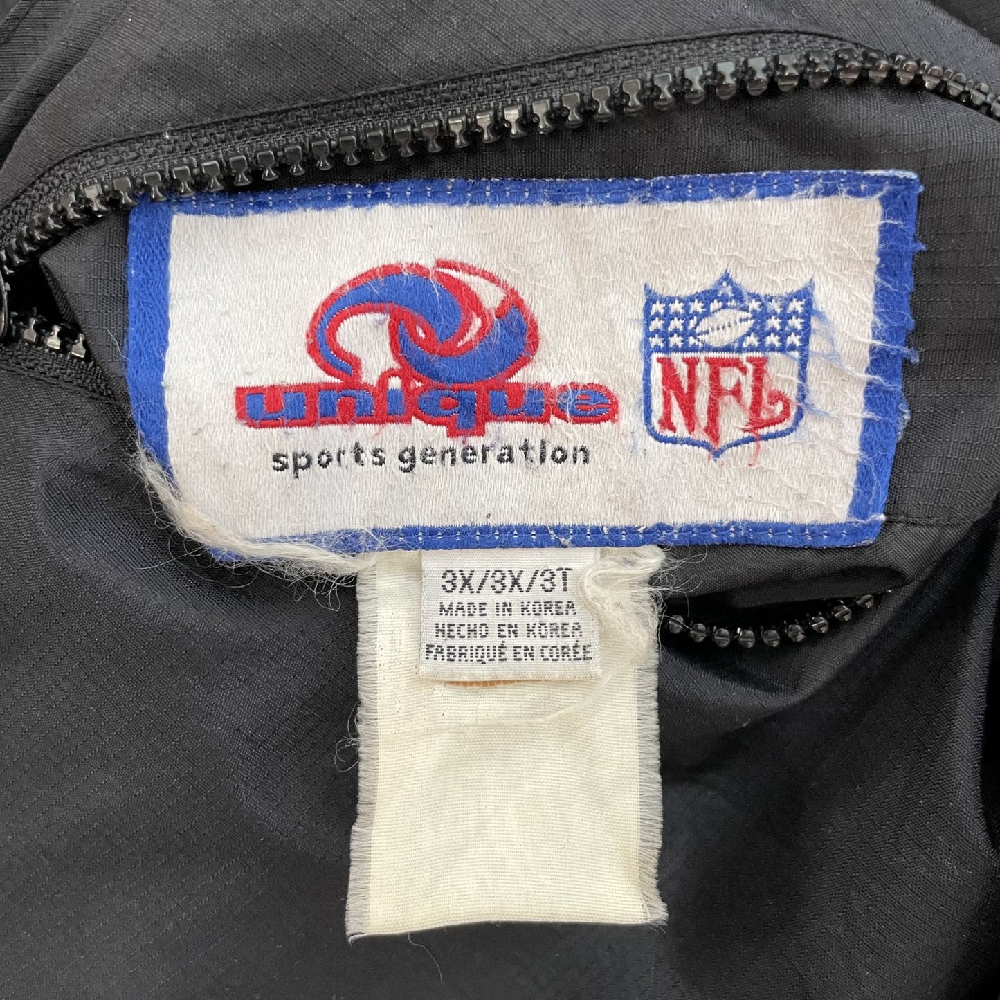 90s vintage 古着 ビンテージ NFL ナイロンジャケット リバーシブル フリース チーム スポーツ チームロゴ フルジップ