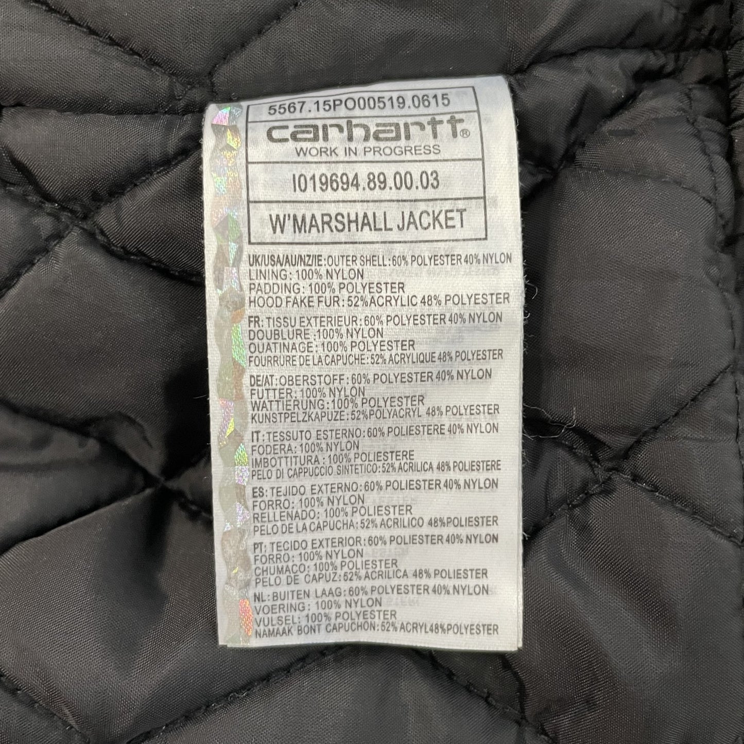 00s vintage 古着 ビンテージ カーハート Carhartt ボンバージャケット 裏地キルティング フルジップ ストリート