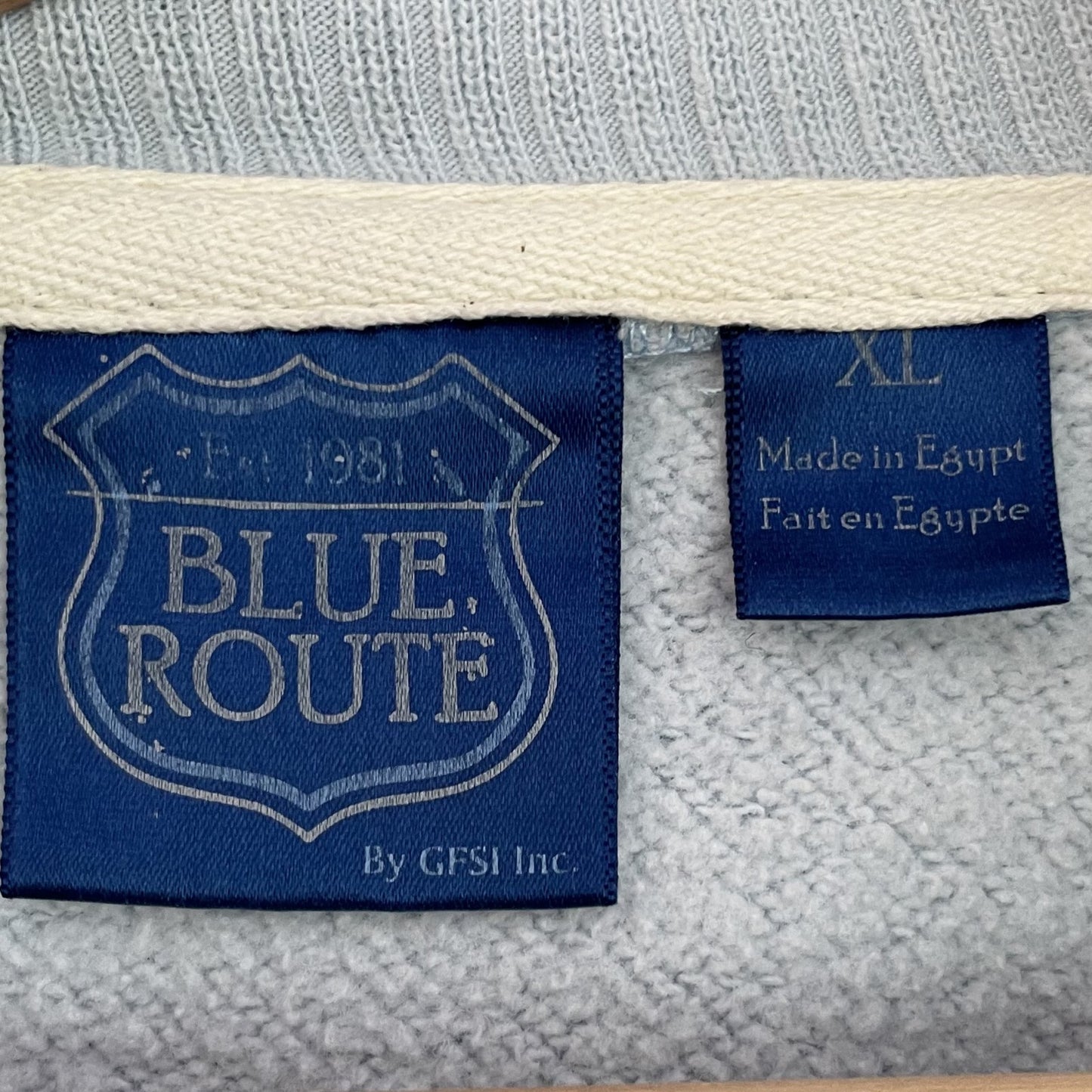 00s vintage 古着 ビンテージ スウェット ハーフジップ フロント カレッジプリント BLUEROUTE