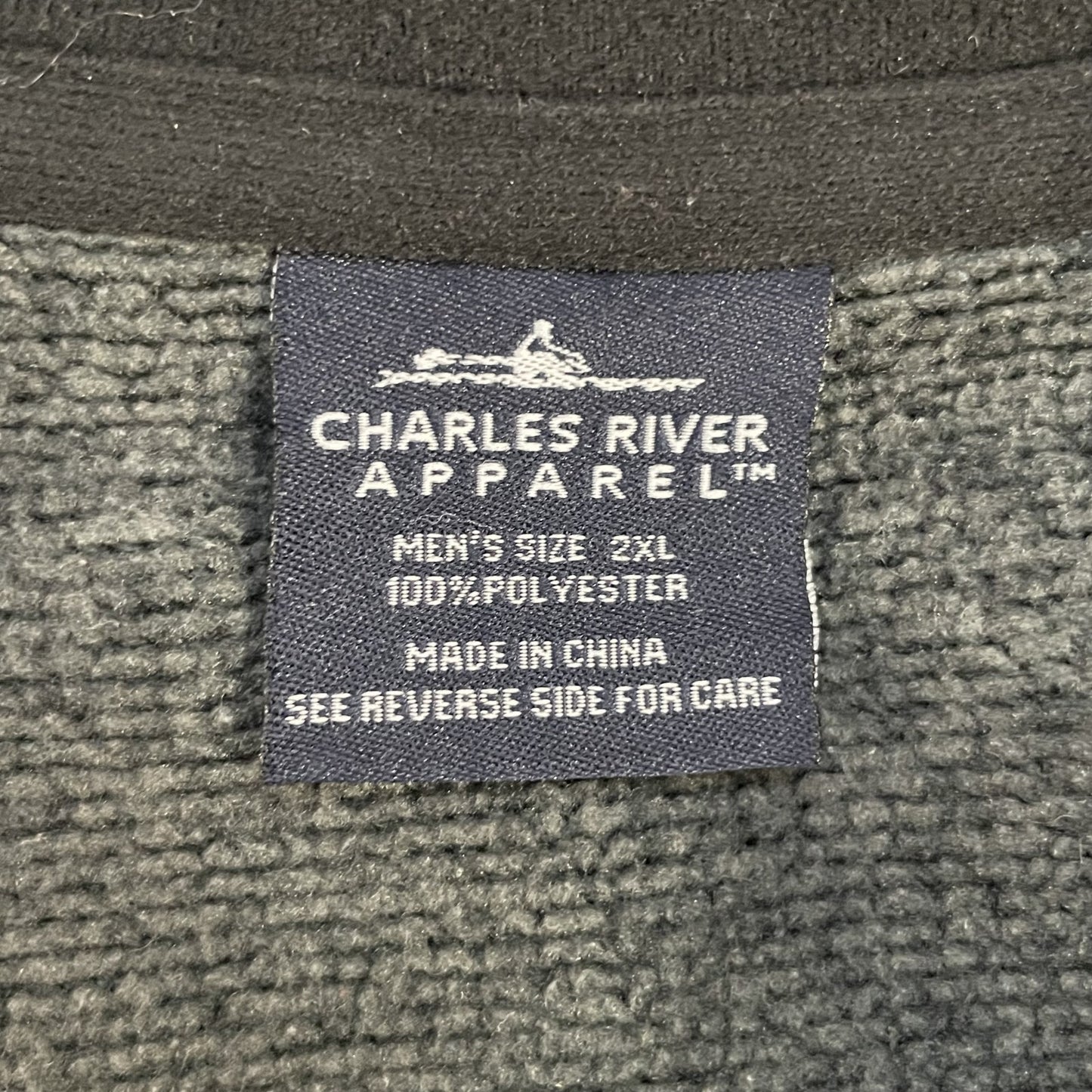 00s vintage 古着 ビンテージ ハーフジップ 袖刺繍 CHARLES RIVER APPAREL シンプル