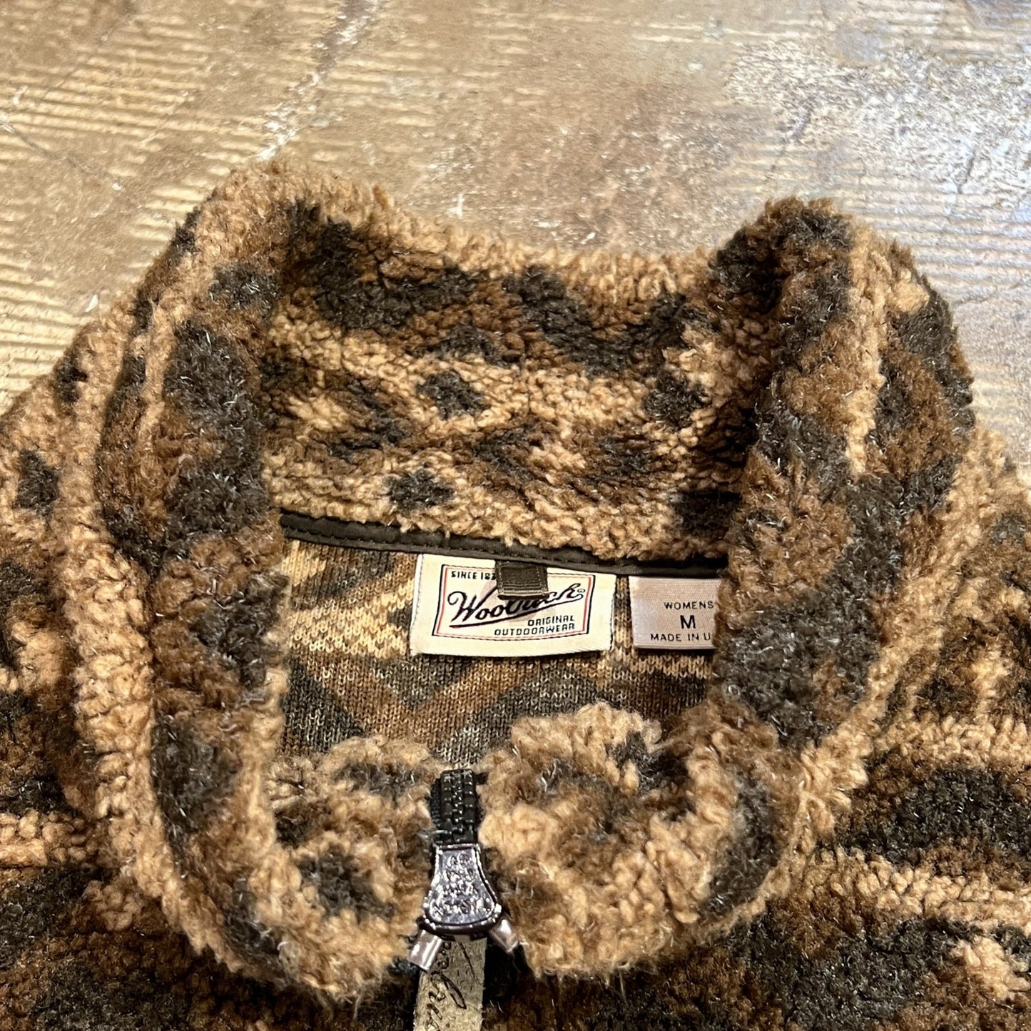 90s woolrich USA製 ボアフリースハージップジャケット トナカイ柄