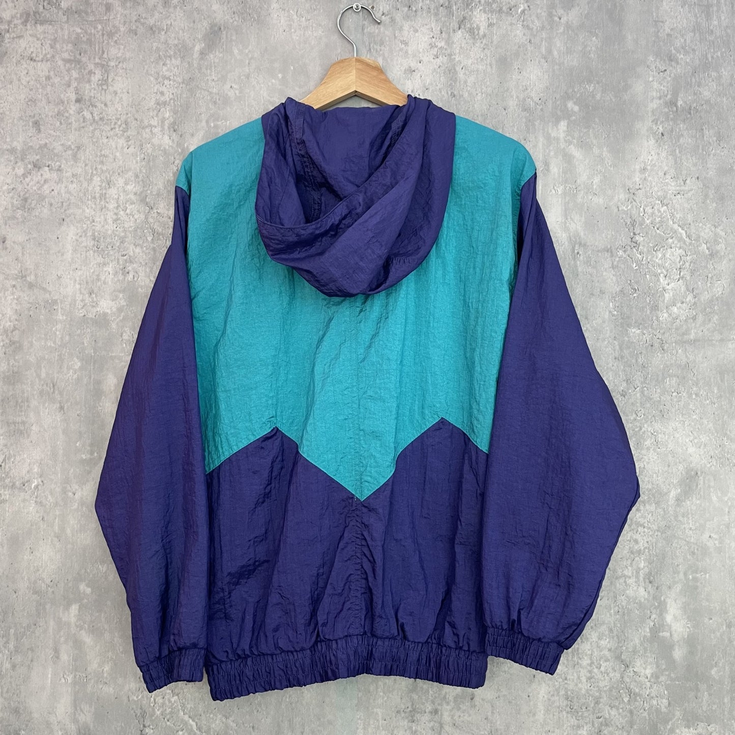 90s vintage PUMA 古着 プーマ ビンテージ ナイロンジャケット ツートンカラー フルジップ フーディー付 ストリート