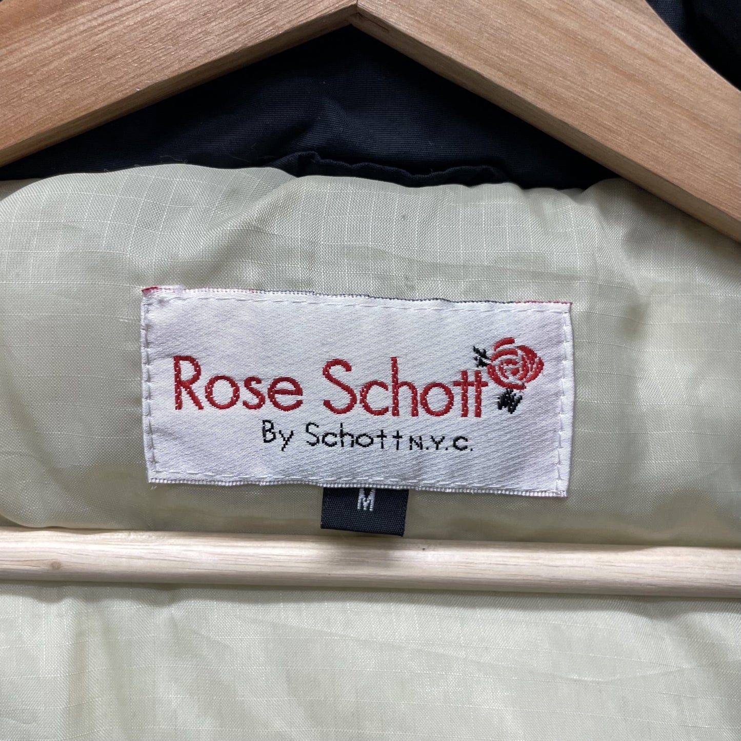 00s Schott ショット vintage ビンテージ 古着 ナイロンジャケット ダウンジャケット ブラック 中綿入り