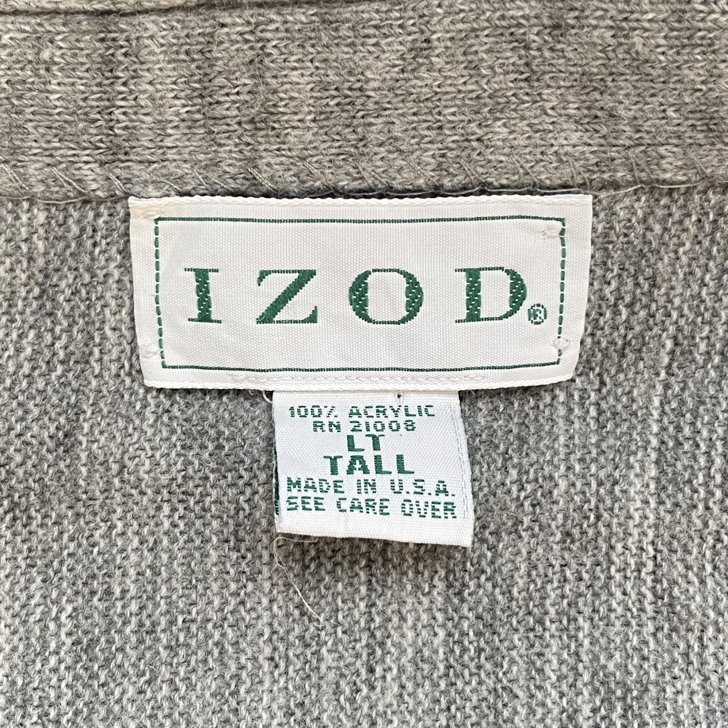 90s vintage 古着 IZOD アイゾッド ビンテージ カーディガン USA製 刺繍ロゴ アクリル ニット