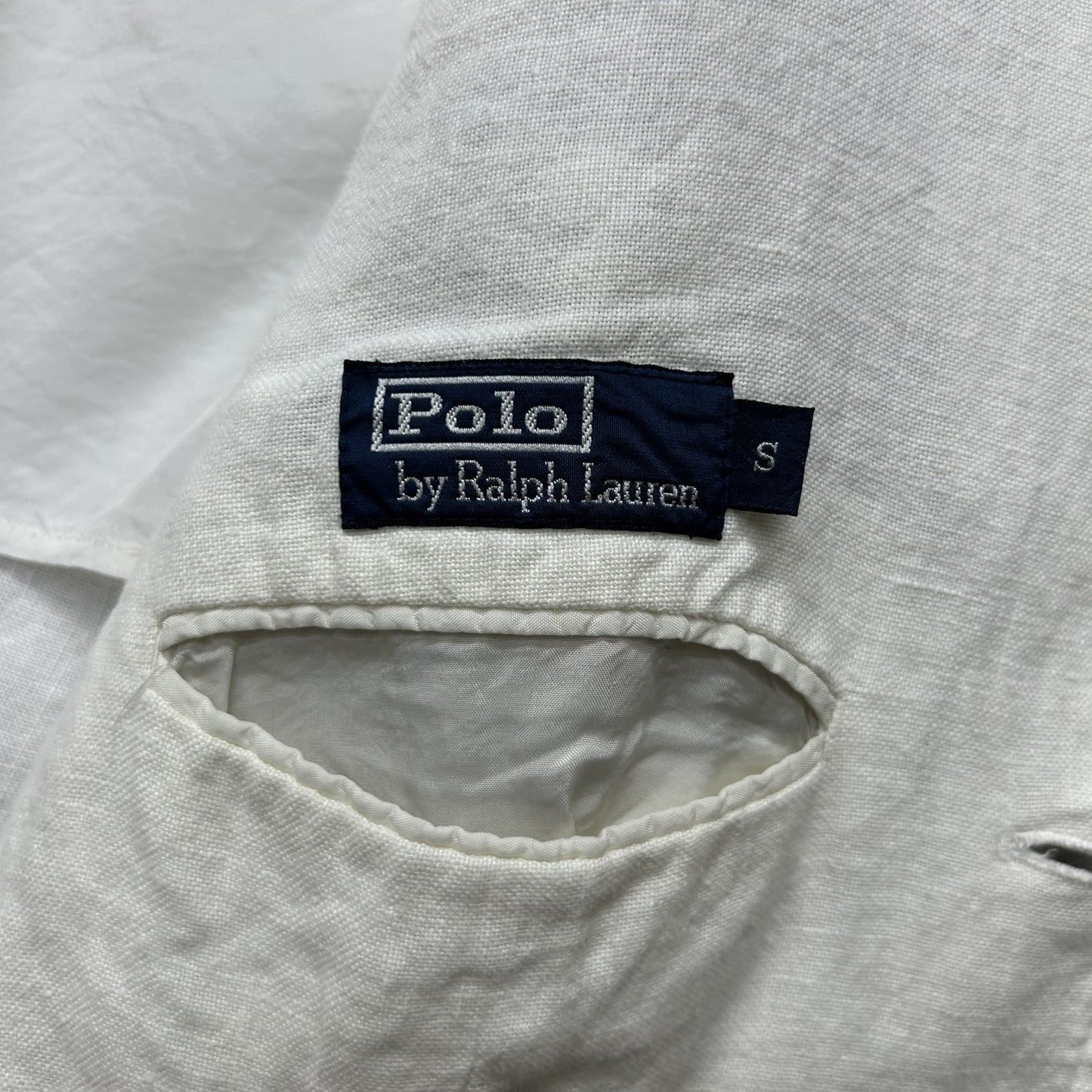 90s vintage 古着 ビンテージ ポロラルフローレン テーラードジャケット リネン ホワイト PoloRalphLauren
