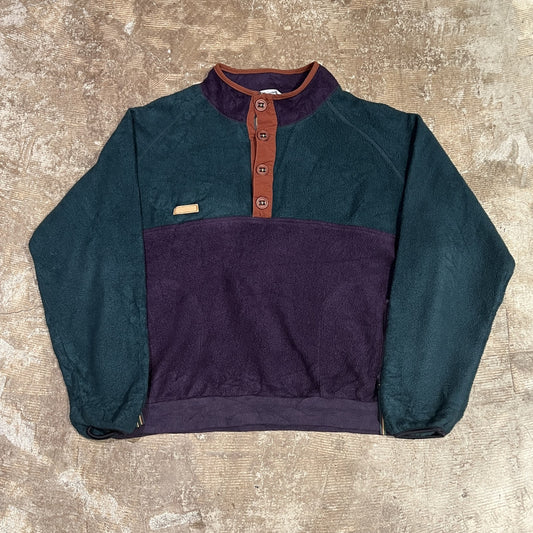 90s Columbia USA製ハーフボタン　フリースジャケット　マルチカラー　X L