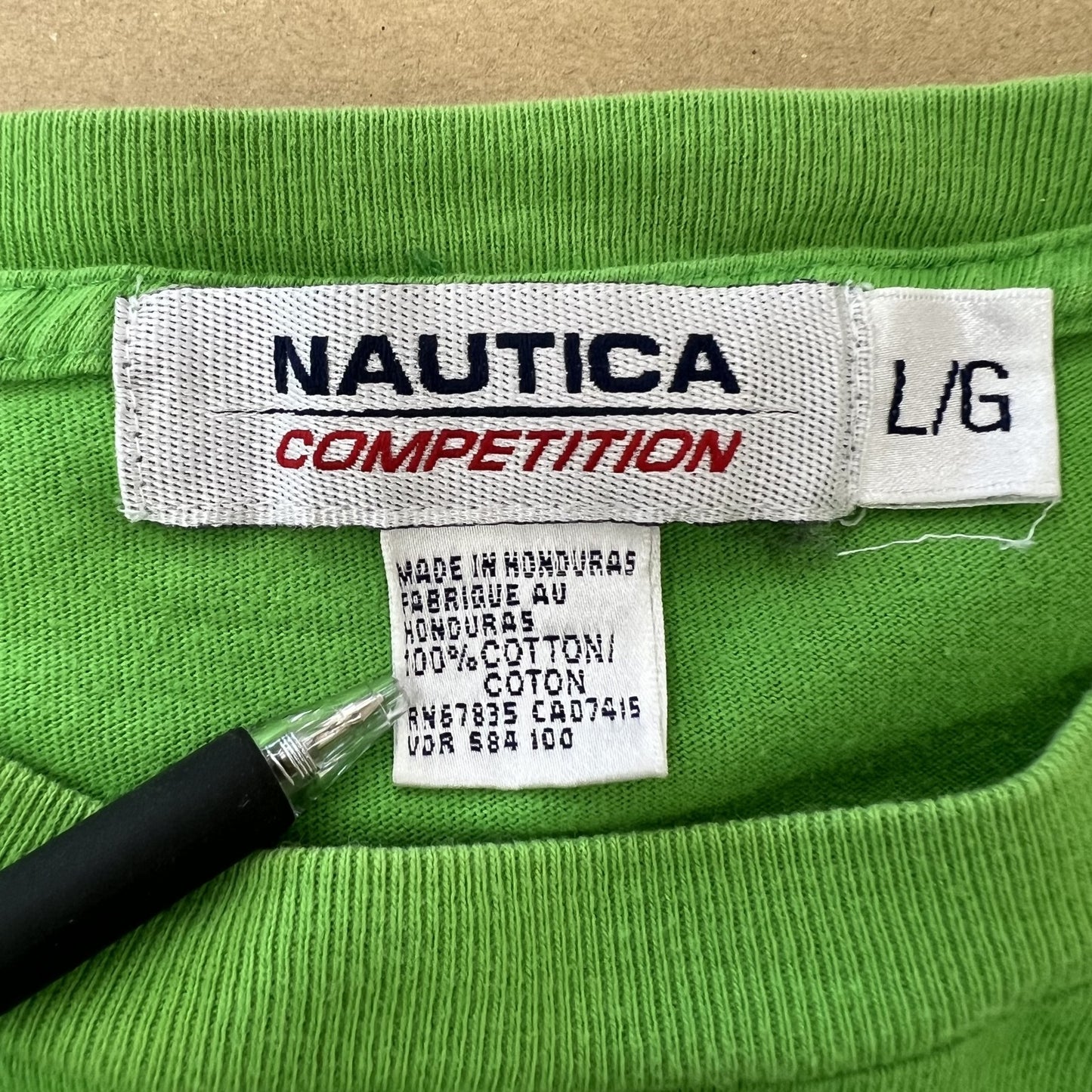 NAUTICA ノーティカ 半袖Ｔシャツ フロントロゴ 黄緑色