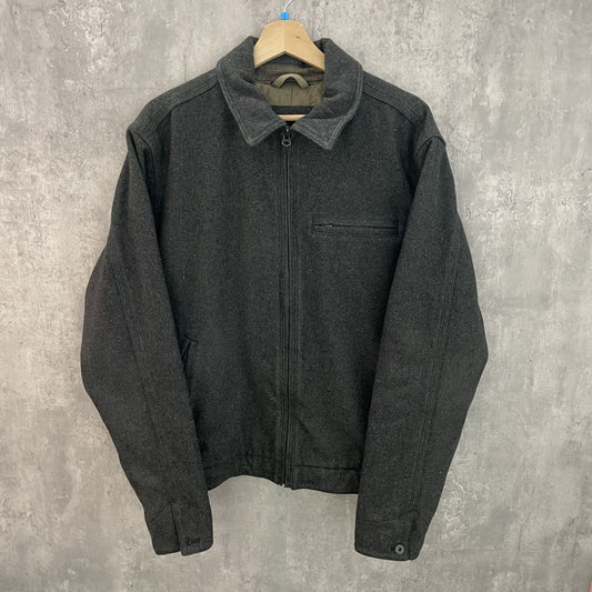 90s vintage 古着　ビンテージ　ウールジャケット　グレー　アバクロ　フルジップ　カジュアル Abercrombie&Fitch