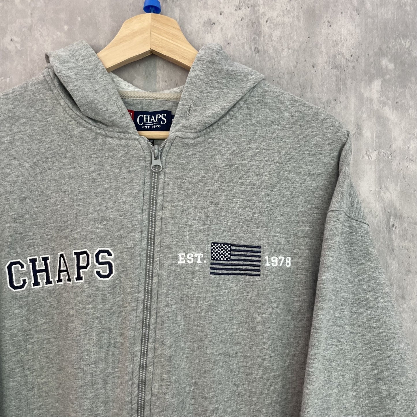 90s vintage 古着　ビンテージ　CHAPS チャップス　ジップアップパーカー　スウェット　フルジップ　old