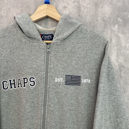 90s vintage 古着　ビンテージ　CHAPS チャップス　ジップアップパーカー　スウェット　フルジップ　old