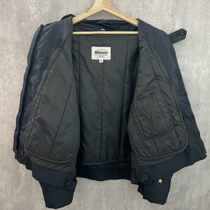 90s vintage 古着　ビンテージ　USA製　ブラウアー　Blauer ポリスマンジャケット　ナイロンジャケット　襟ボア　ブラック