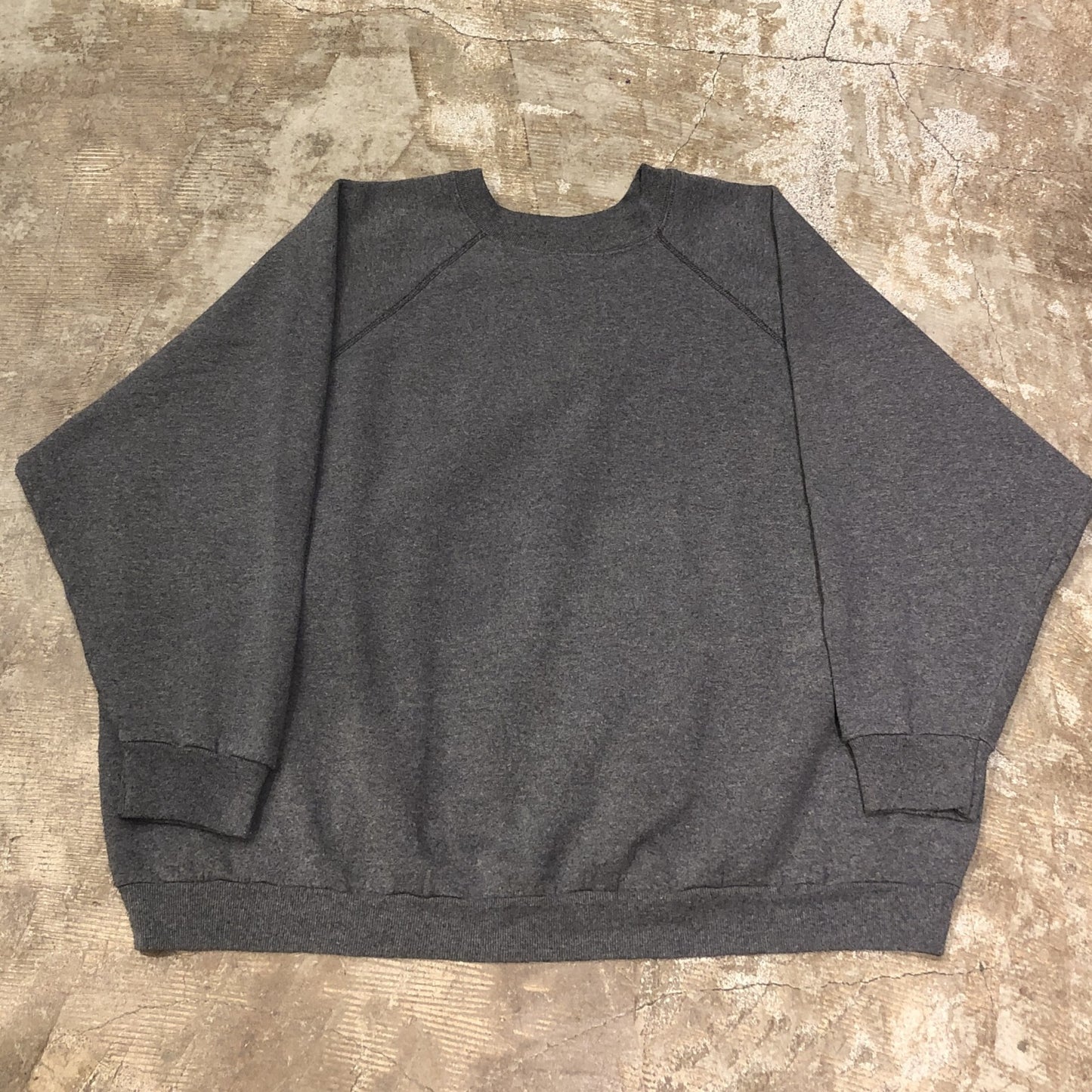 90s TULTEX USA製 無地ラグランスウェット グレー 3XL