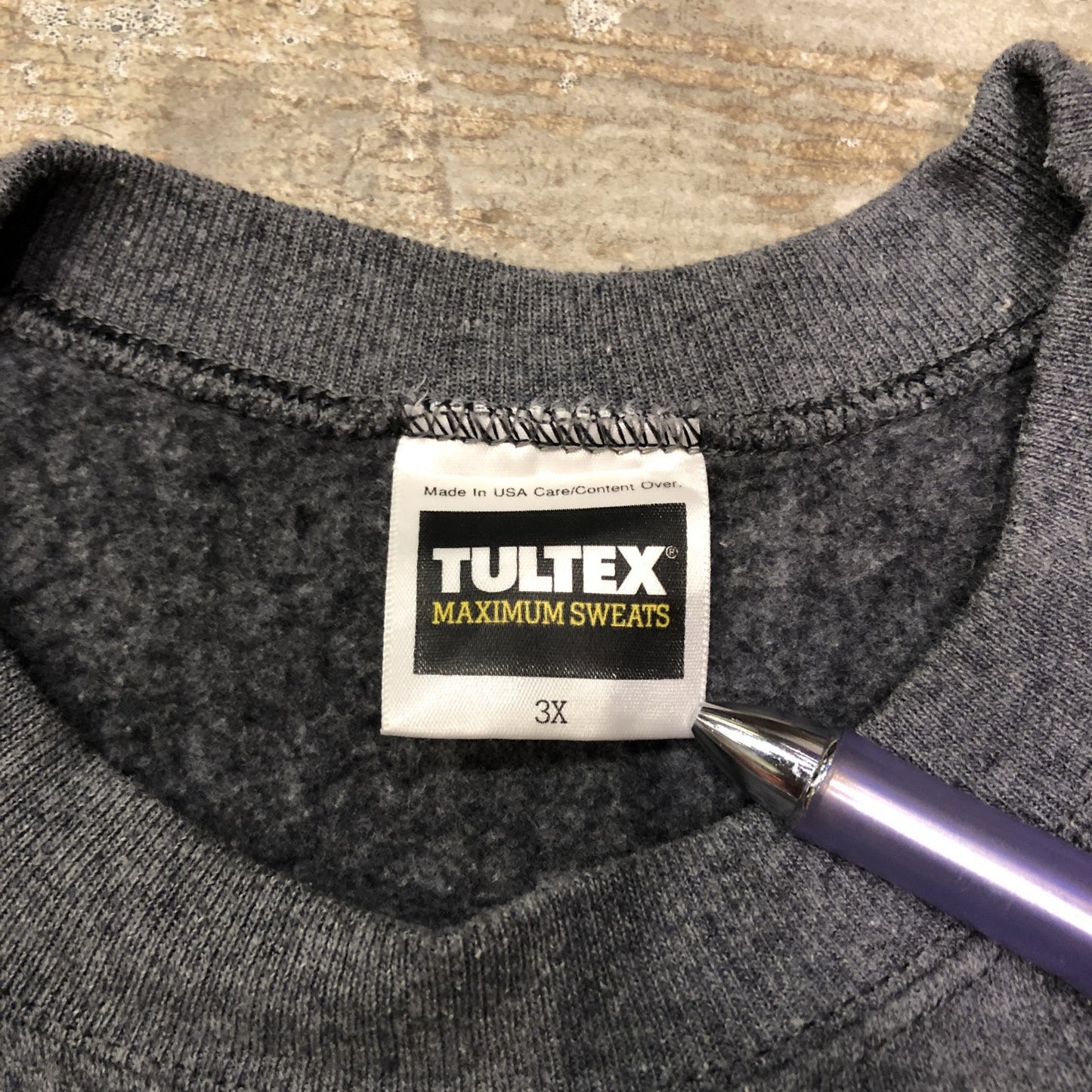 90s TULTEX USA製 無地ラグランスウェット グレー 3XL