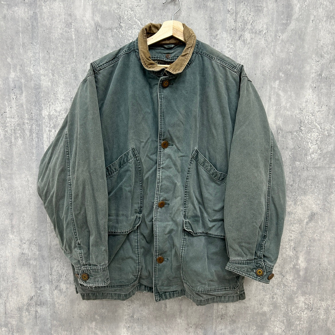 90s EDDIE BAUER ハンティングジャケット GOOSE DOWN エディーバウアー 古着 ビンテージ カーキ L