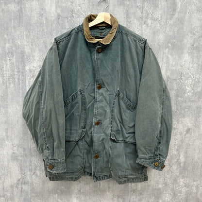 90s EDDIE BAUER ハンティングジャケット GOOSE DOWN エディーバウアー 古着 ビンテージ カーキ L