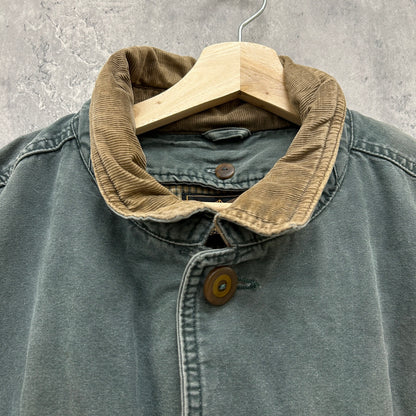 90s EDDIE BAUER ハンティングジャケット GOOSE DOWN エディーバウアー 古着 ビンテージ カーキ L