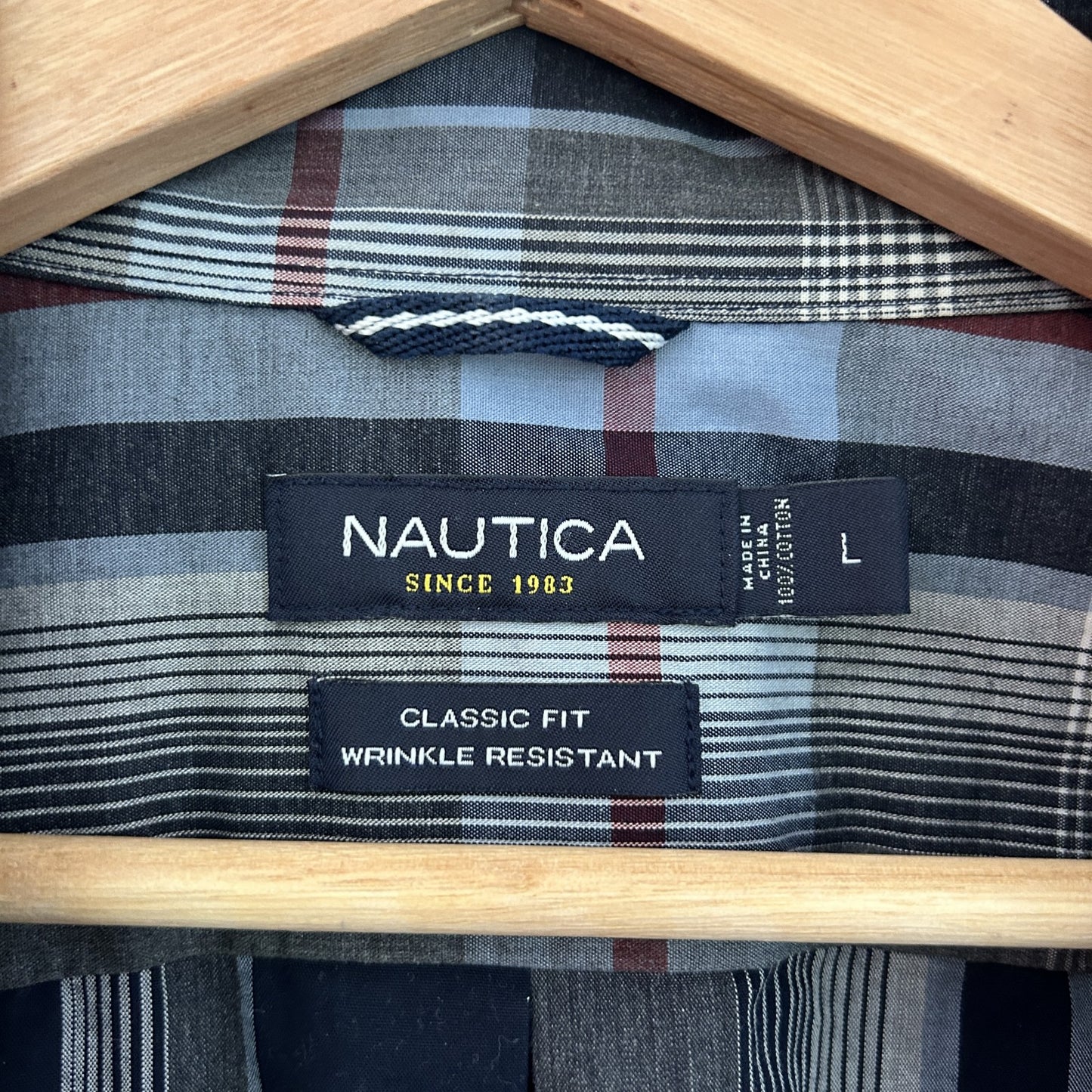 00s vintage 古着　ビンテージ　ノーティカ　長袖シャツ　NAUTICA　 ボタンダウンシャツ　チェック柄　ロゴ刺繍　