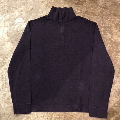 Polo by Ralph Lauren ワンポイントロゴ　ハーフジップニット　紫　M