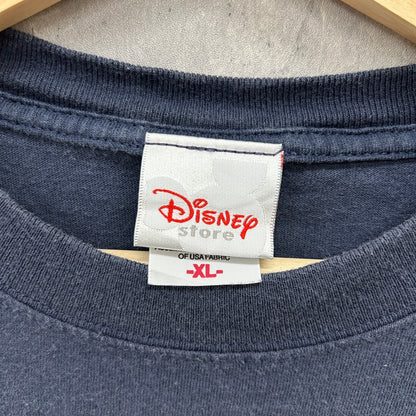 90s Disney ディズニー イーヨ くまのプーさん キャラクター アニメT 半袖 Tシャツ 古着 ビンテージ ネイビー XL