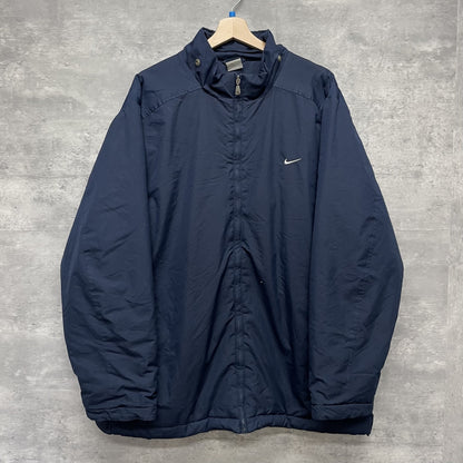 00s vintage 古着　ビンテージ　NIKE ナイキ　ナイロンジャケット　フルジップ　胸元ロゴ　バックロゴ　ネイビー