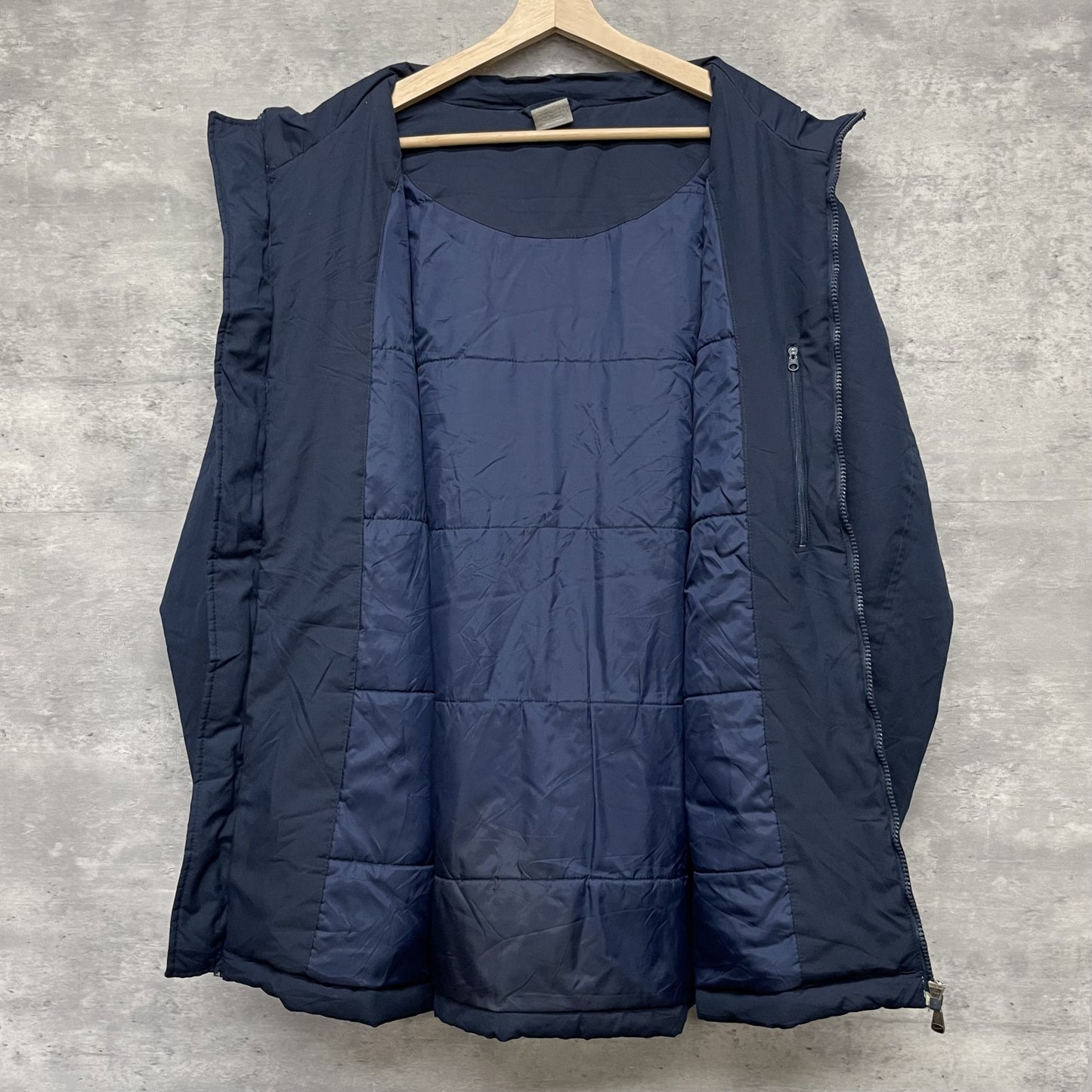 00s vintage 古着　ビンテージ　NIKE ナイキ　ナイロンジャケット　フルジップ　胸元ロゴ　バックロゴ　ネイビー