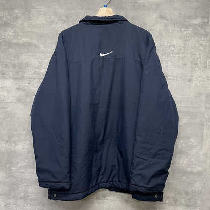 00s vintage 古着　ビンテージ　NIKE ナイキ　ナイロンジャケット　フルジップ　胸元ロゴ　バックロゴ　ネイビー
