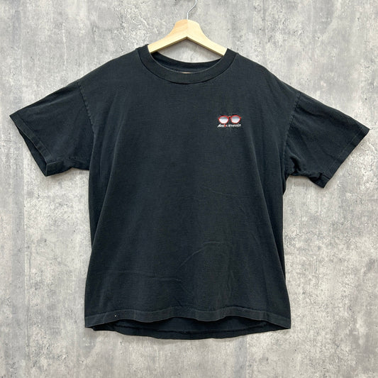 90s USA製 anvil Marcolin Eyewear Tシャツ 半袖 マルコリン アンビル 眼鏡 刺繍 古着 ビンテージ ブラック XL made in usa