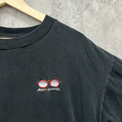 90s USA製 anvil Marcolin Eyewear Tシャツ 半袖 マルコリン アンビル 眼鏡 刺繍 古着 ビンテージ ブラック XL made in usa