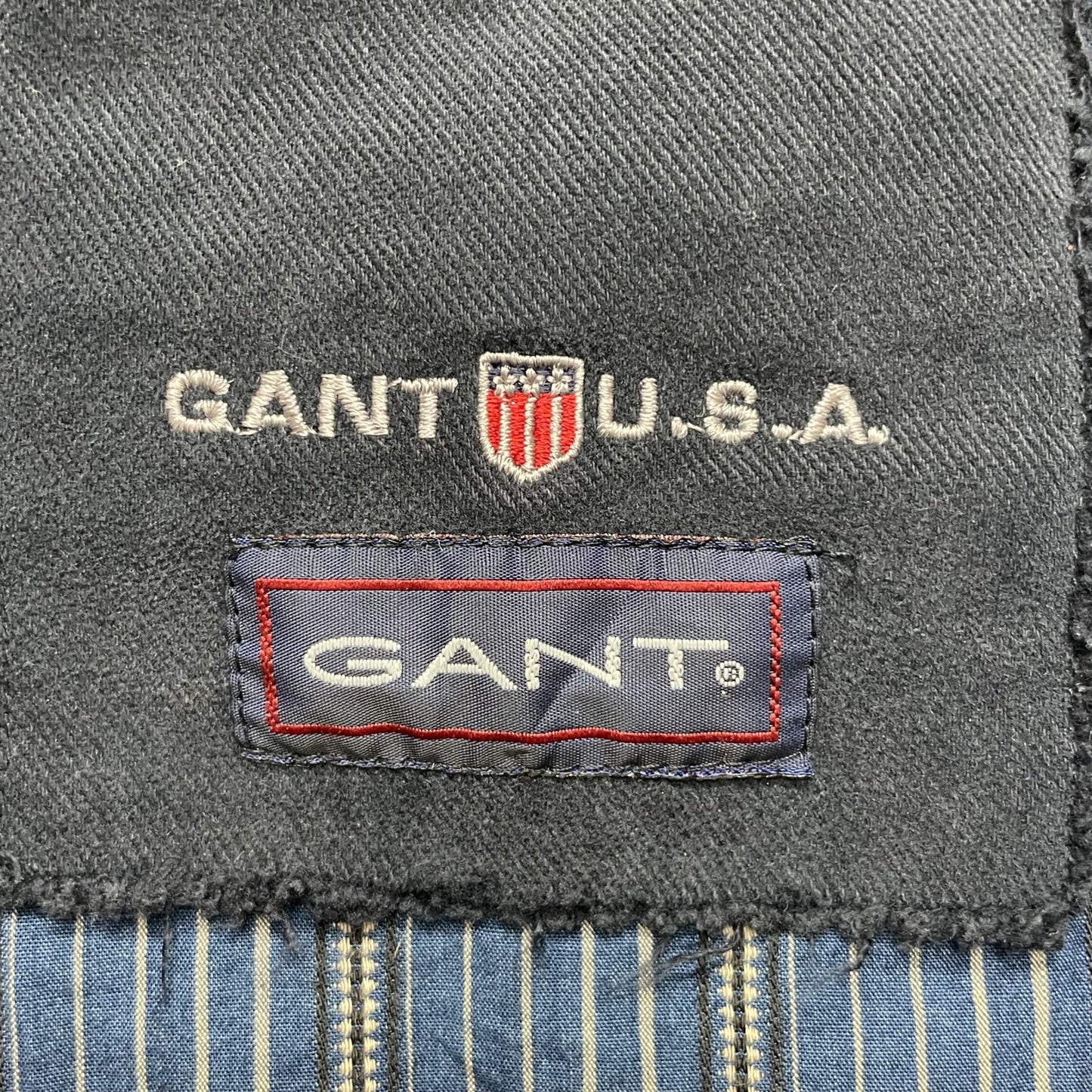 00s GANT ガント ドリズラージャケット　スイングトップ　刺繍ロゴ　フルジップ　オーバーサイズ　アメカジ　カジュアル　ネイビー