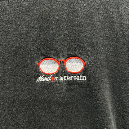 90s USA製 anvil Marcolin Eyewear Tシャツ 半袖 マルコリン アンビル 眼鏡 刺繍 古着 ビンテージ ブラック XL made in usa