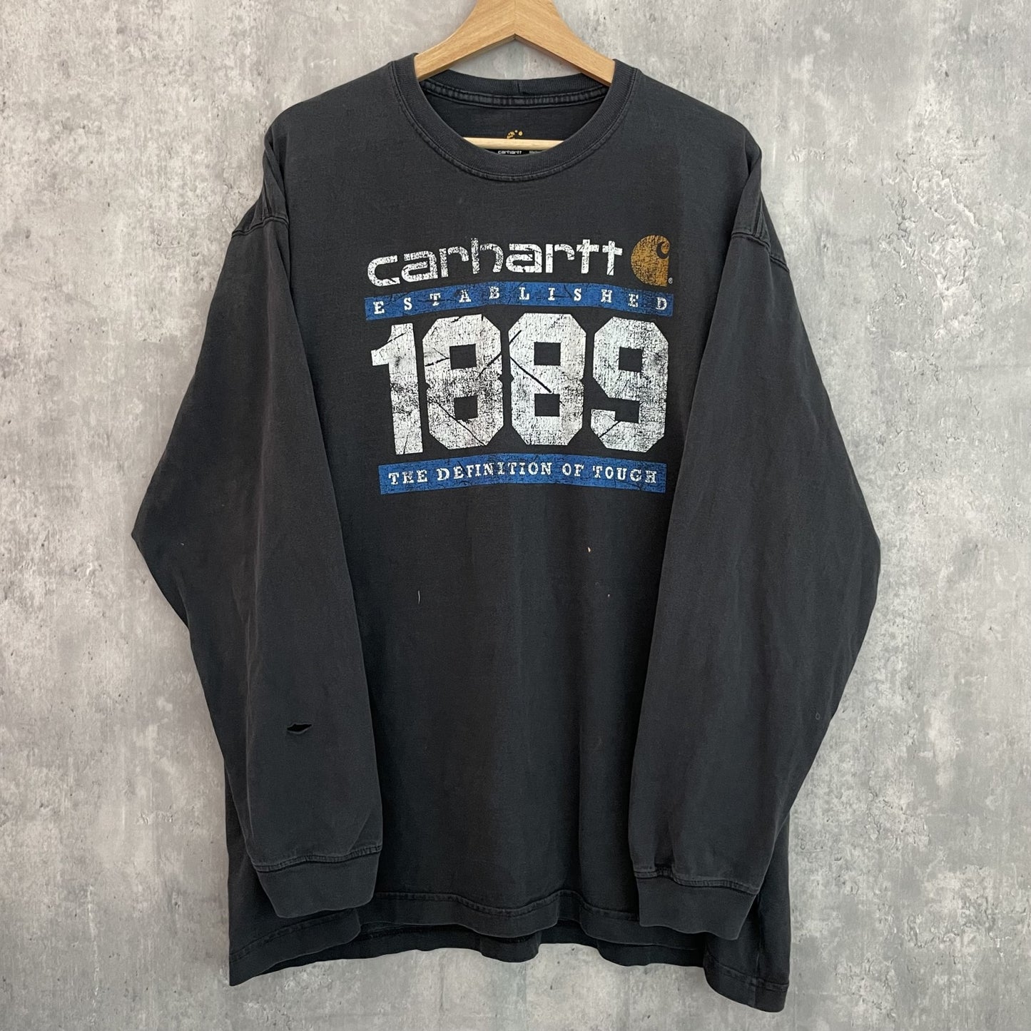 カーハート　00s Carhartt ロングスリーブ　古着　vintage ビンテージ　ロンT プリント　メンズXL ブラック